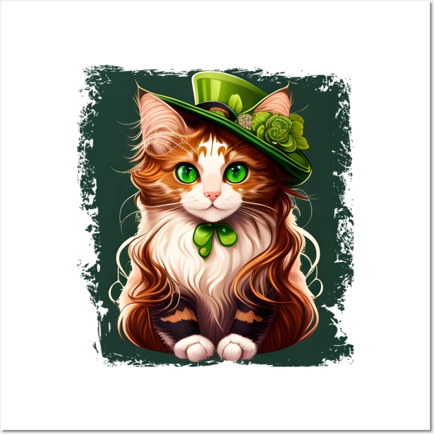 Beautiful Cat Lady St. Patrick's Day Wall Art by Felix Rivera